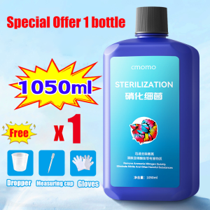 【Purifies water in 1s The is always clear】yee nitrifying bacteria aquarium large capacity 1050ML Free tools bacteria starter aquarium Nitrobacter Nitrogen for Aquarium Fish Tank Non-toxic and safe for fish and plants algae 亚甲基蓝 硝化细菌 鱼缸用品