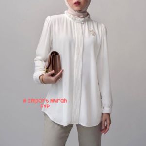 Kemeja Atasan Wanita Opnaisel Polos Katun Shakila Premium Import