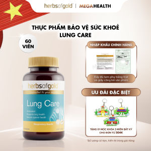Viên Uống Herbs of Gold Lung Care – Hỗ Trợ Sức Khỏe Phổi Tăng Cường Miễn Dịch Chống Oxy Hóa – Hộp 60 Viên