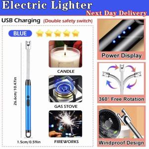 Unlimited ignition times Rechargeable electric lighter 0.1 second fast ignition pemetik api elektrik Elektrik Pemetik Lighter LED display of power USB 360° rotation windproof lighter Electric Arc Lighter Pemetik api elektronik