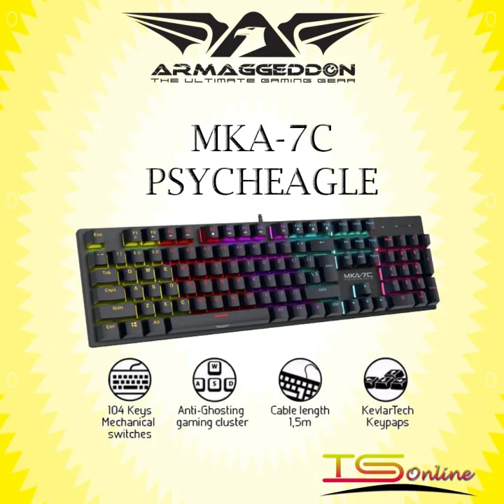 ARMAGGEDDON MKA-7C PSYCHEAGLE HOTSWAP-ABLE LINEAR MECHANICAL GAMING KEYBOARD