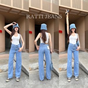 กางเกงยีนส์ทรงกระบอกสียีนส์นัว ป้ายVintage ทรงสวยเอวสูง ผ้าไม่ยืด