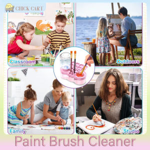 Paint Brush Cleaner With Drain Button Automatic Water Circulation Paint Brush Cleaning Machine Cleaning Bucket Art Tools