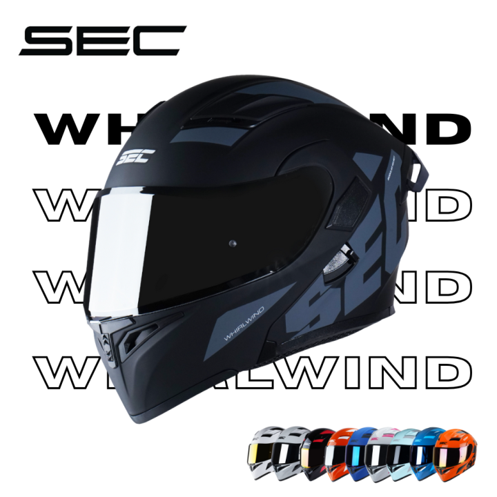 Sec Modular Sec Modular Helmet for Motorcycle - Whirlwind Solid Gloss/Matte (XS-XL ...