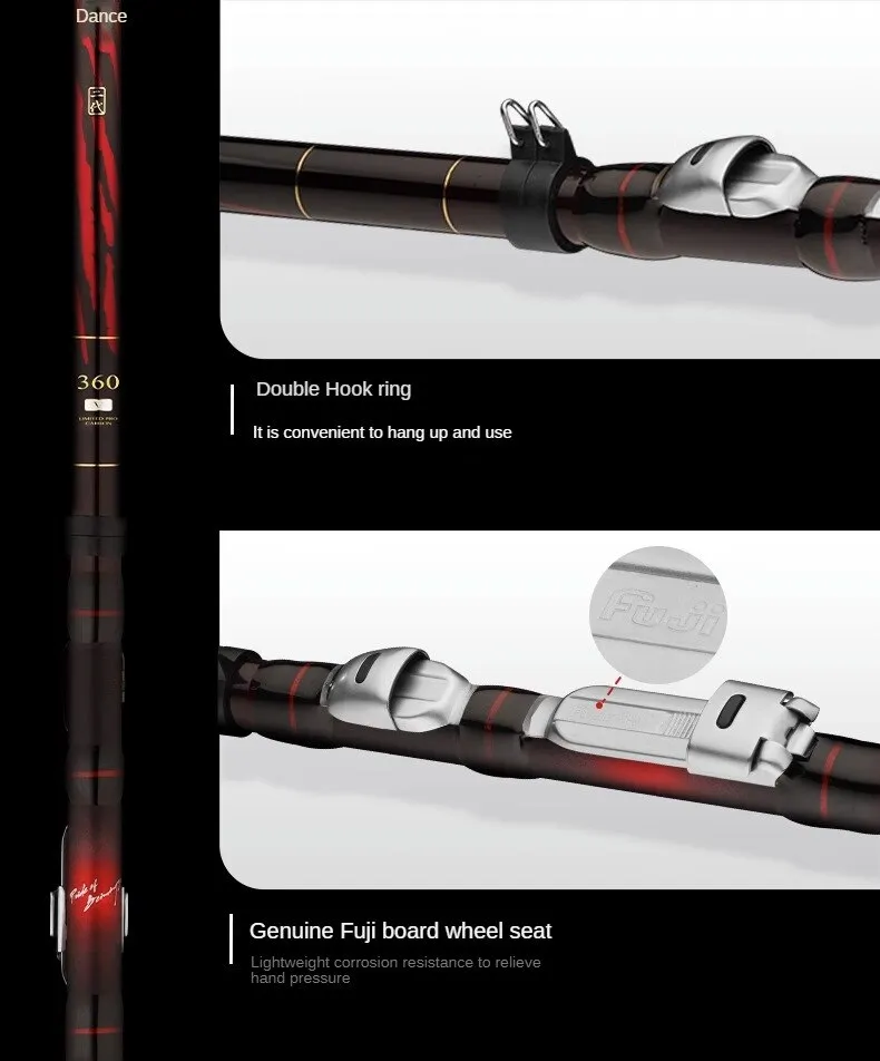 Lily Fuji-Ultralight Super Hard Rock Fishing Rod, Spinning Fishing Rod,  Telescopic Rock Rod, Throw Surfcasting Rod, 3.6M3.9M4.5M