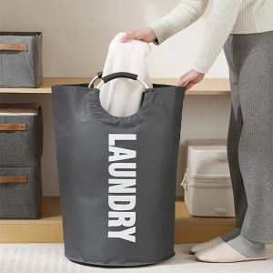 Extra-Large Waterproof Laundry Basket with Padded Handle Foldable Multi-Purpose Storage for Bathroom Laundry Room Balcony Dorms