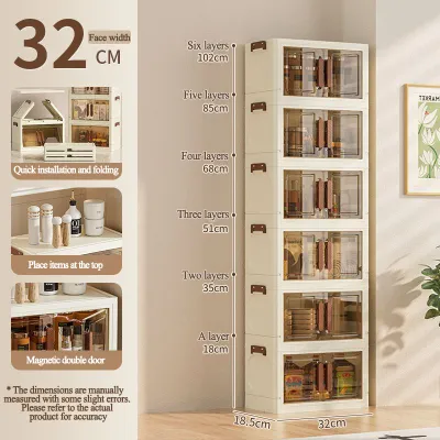 inhom 2-6 Tiers Storage Cabinet Foldable Plastic Storage Wardrobe Organizer For Clothes Toys Snacks Makeup