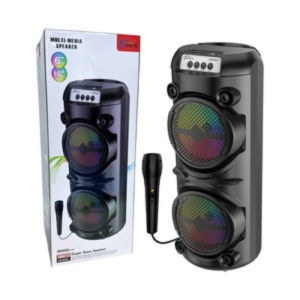 Z0S-6223 New Portable Bluetooth Karaoke Speaker with Wired Microphone Dual 6.5" Super Bass & LED Lights