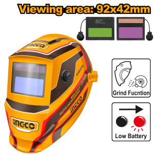 INGCO หน้ากากเชื่อมปรับแสงออโต้ หน้ากากเชื่อมอัตโนมัติ หน้ากากเชือมปรับแสงออโต้ แว่นเชื่อมออโต้ รุ่น AHM008