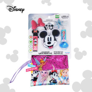 Disney 100 Cosmetic Set Lip Balm and Nail Polish with Mirror and Free Bag Non Toxic – Plant Based Nail and Makeup Pretend Play Toys for Kids Ages 3 years and Up