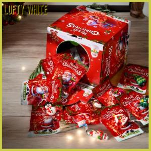 Lofty White ถุงหูกระต่ายลายคริสต์มาส4 8ชิ้นพวงกุญแจรูปการ์ตูนซานตาคลอสตุ๊กตาหิมะต้นไม้ตุ๊กตาหิมะกระเป๋าเป้สะพายหลังจี้ตกแต่งแปลกใจถุงตาบอดของขวัญ