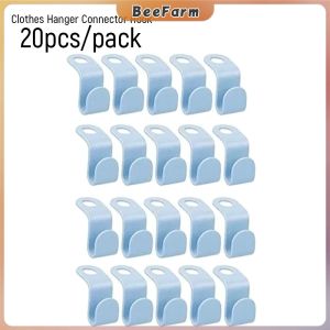 BF 20pcs/pack Clothes Hanger Connector Hooks Space Saving Wardrobe Closet Storage Holder Rack