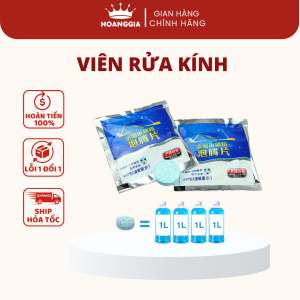 Viên Sủi Rửa Kính Gói 1 Viên Pha 4 Lít Nước Dung Dịch Rửa Kính Đậm Đặc