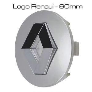 Logo Lazang xe Renault đường kính 60mm với 2 màu Đen và Bạc cho bạn chọn. renault60