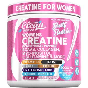 Creatine for Women    Creatine Monohydrate + BCAA Powder Myo-Inositol Collagen Biotin Hyaluronic Acid Folate L Glutamine Vitamin D3 Iron Zinc D-Chiro-Maca Digestion Shelf Builder By