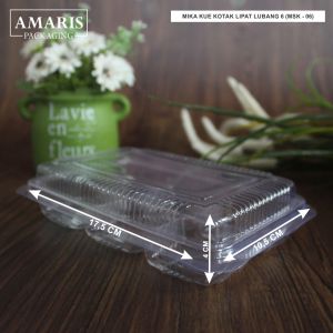 Mika Kue Kotak Lipat 6 Lubang Isi 25 Pcs MSK-6 Amaris Packaging