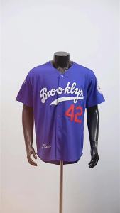 Mens Blue White Beige Letter Embroidery Baseball Shirt， # 42 Jackie Robinson Legend Baseball Jersey Fan Gift2026
