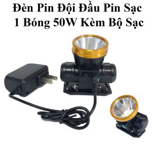 Đèn Pin Đội Đầu Pin Sạc 1 Bóng 50W Siêu Sáng Kèm Bộ Sạc