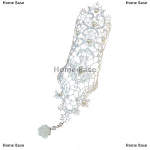 [COD] Home Base 1pc Women Goth Rose Beads Flower Lace Slave Glove Adjustable Ring Long Bracelet