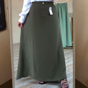 Real Pict💯 ROK HIGHWAIST PAYUNG MULSIMAH EDISI ~ CRINKLE AIRFLOW PREMIUM / All Size L-XXL REMAJA & DEWASA fit BB 50-70kg bawahan kasual muslimah/pra kerja/kuliah/malam formal