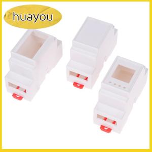 huayou กล่องแยกพลาสติก1ชิ้นกล่องแยกพลาสติกกล่องอิเล็กทรอนิกส์4สี88x37x59มม. ตัวเครื่องยึดราง35มม.