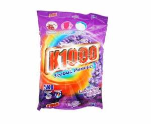 K1000 Serbuk Pencuci Pakaian ( Aquarose / Lavender / Lemon ) POWDER DETERGENT 5KG Kuat Harimau