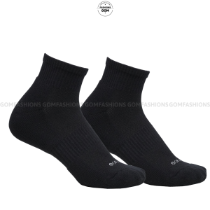 Combo 5 đôi vớ nam nữ màu đen có đệm xù êm chân tất nam nữ sợi cotton mềm mại thấm hút mồ hồi - STA-5009-CB5