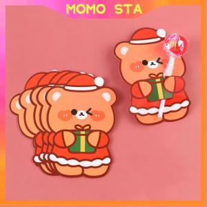 MOMO 5PCS/25PCS INS Cartoon Cute Christmas Candy Cards Lollipop Decoration Greeting Cards School Stationery
