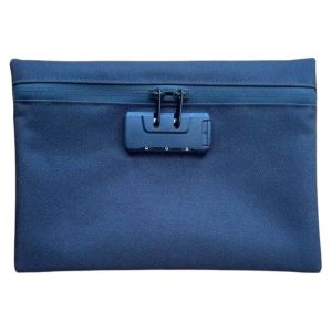 RERAT Combination Lock Money Bag with Lock Canvas Zip Closure Portable Locking Pouch Durable Waterproof Security Document Bag Travel