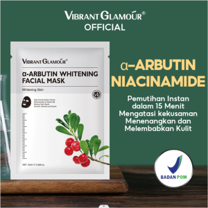 VIBRANT GLAMOUR [BPOM] α-Arbutin Masker Pemutih Masker Pelembab Pemutih Instan Mengandung Niacinamide Vitamin B5 Noda Mengurangi Pigmentasi Perbaikan Pengencang Perawatan Kulit Pemutih Anti Kerutan Pelembab Anti Penuaan 25ml