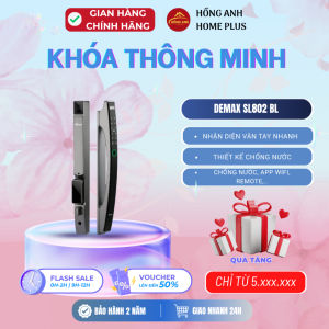 Khóa cửa nhôm vân tay thông minh Demax SL802 BL chống nước app wifi remote công nghệ của Đức