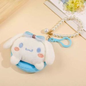 Dompet Koin Mini Karakter Melody Kuromi Lucu/ Gantungan Tas Boneka Anak Perempuan Dompet Kecil Fluffy Cute