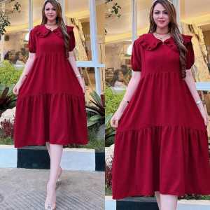 COD Dress Viona Crinkle Airflow Premium Rempel Susun Busui Tali Belakang Devino Style