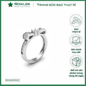 Nhẫn bạc Thụy Sỹ hình nơ đính đá Moissanite -  RH000902 - ROWLER
