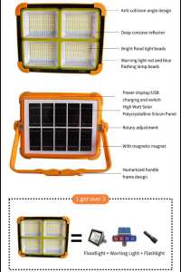 Lampu Tembak Solar Panel Emergency Lamp Lampu Camping 1000w MS508 Multifungsi
