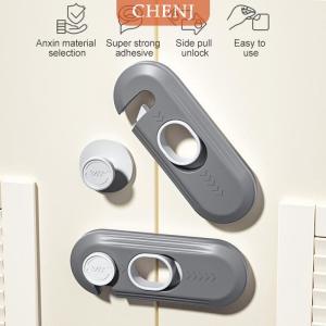 [COD] CHENJ ที่ล็อคตู้เย็นที่บ้านล็อคลิ้นชักอเนกประสงค์สำหรับเด็กป้องกันความปลอดภัยสำหรับเด็กหัวเข็มขัดประตูตู้มือกันหยิก