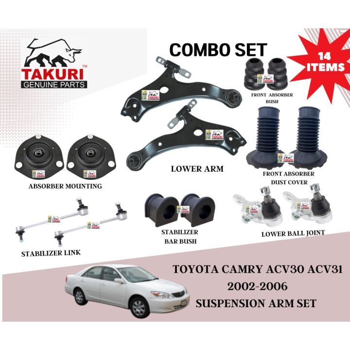 TAKURI TOYOTA CAMRY ACV30 ACV31 20022006 STABILIZER LINK ABSORBER MOUNTING SUSPENSION ARM COMBO
