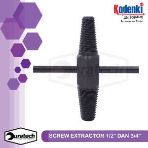Kodenki Tap Balik Screw Extractor 1/2" 3/4" Tap Baut Patah Screw Extractor Pembuka Baut Patah Kran Pipa Kran Keran Air 1/2 inch 3/4 inci Alat Tap Pipa Ledeng Tap Balik Cabut Buka Baut Rusak Patah Pembuka Keran Rusak Patah Tap Balik Cabut Baut KDK-PSE201