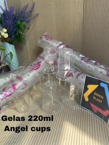 GELAS PLASTIK/GELAS KOPI PLASTIK/GELAS KOPI KECIL BENING ANGEL 220ML GELAS KOPI SUSU TEH SISRI ISI 50 PCS