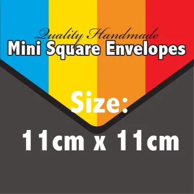 [40PCS/ORDER] Quality Handmade Mini Square Envelopes - Turquoise/Red/Orange/Yellow - 5cm - 14cm - Ready Stock - Solid 4 Type Color - Stationery - Paper Products - Envelopes & Mailers