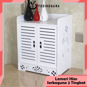 Rak kamar mandi rak penyimpanan dapur lemari cuci multi-lapis yang dipasang di dinding bebas lubang toilet - YOSINOGAWA STORE