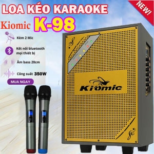 ( SIÊU PHẨM MỚI 2024 ) Loa Kéo Xách Tay  Karaoke Kiomic K98  . Loa Bass 30Cm To Siêu Trầm . Công Suất Lớn Khủng 350W  Chíp Sử Lý DSP Vang Số  Echo   2 Micro UHF Chống Hú Hát Hay . Bảo Hành 12 Tháng