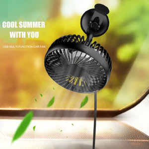USB Car Fan Windshield Desk All-Round Automotive Air Cooling Fan Coolers with Suction Cup for Vehicle Home Office