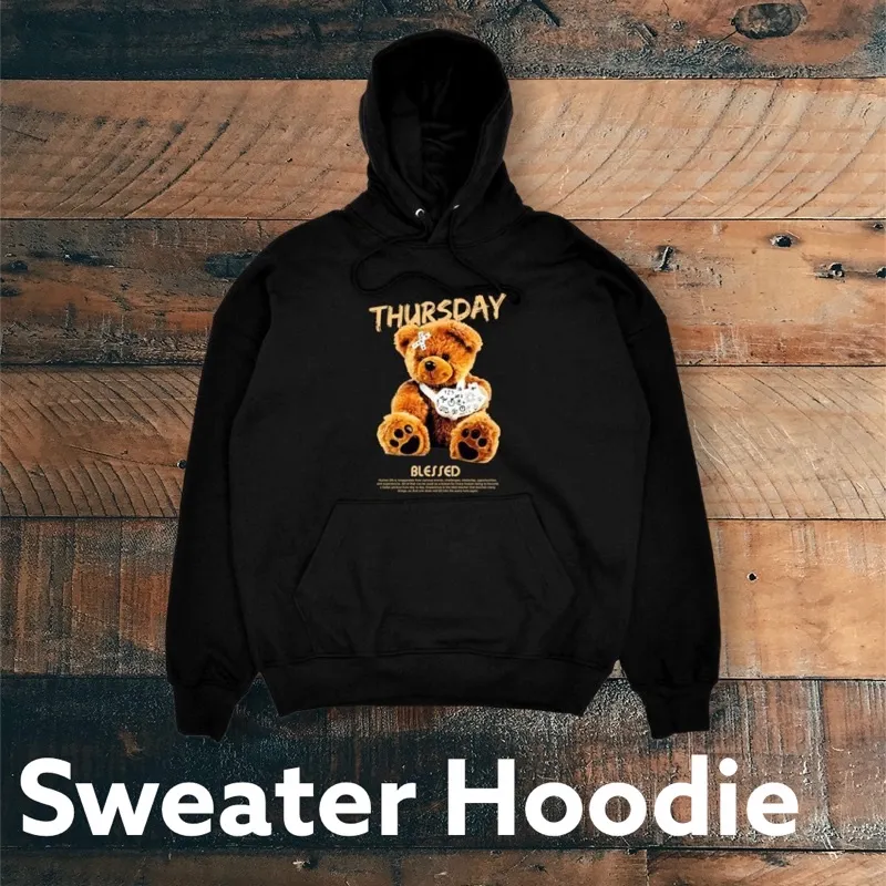 Jaket Switer Crewneck Pria Distro Hodie wanita Boneka Teddy Bear