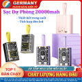 (Chính Hãng 2023) Pin sạc dự phòng trong suốt 20000 mah, 3 đầu dây hỗ trợ sạc cực nhanh, Cục pin màn hình tích hợp đèn Led hiển thị % pin nhỏ gọn, tương thích các dòng máy, powerbank. 