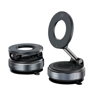 ที่วางโทรศัพท์มือถือ พลาสติกสีขาว ที่ยึดติดรถยนต์ การสนับสนุนที่มั่นคง การหมุน 360° ทนทาน การดูดแม่เหล็ก