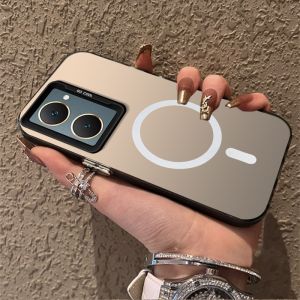 For casing Vivo Y03 4G 2023 Y18 4G y28s Y28 4G y18e 4G phone case hard case TPU protector smooth shockproof cover new design aesthetic wireless magnetic attraction cybswx01