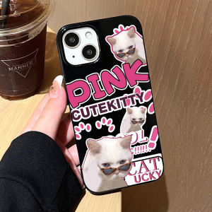 เคส สำหรับไอโฟน11 Casing For iPhone 11 14 7Plus XR X 12 13 Pro Max 15PRO MAX 14 7 8 6s 6 Plus XS Max SE 2020 Sunglass catเข้ากันได้สำหรับ เคสไอโฟน TPU ซิลิโคนนุ่มเคสลูกกวาดเคลือบเงา Soft case