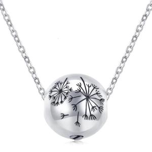 Dandelions Ashes Locket Memorial Cremation Box Casual Wear Metal Casket Cremation Urn Necklace for Ashes