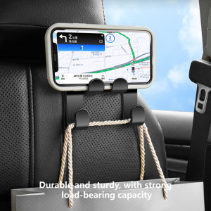 Multifunctional Car Seat Back Hook Double Head Phone Hanger Headrest Hanging Bag Storage Hanger Car Interior Accessories 1pcs